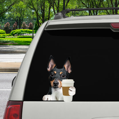 Bonjour - Toy Fox Terrier Voiture / Porte / Réfrigérateur / Autocollant pour ordinateur portable V1