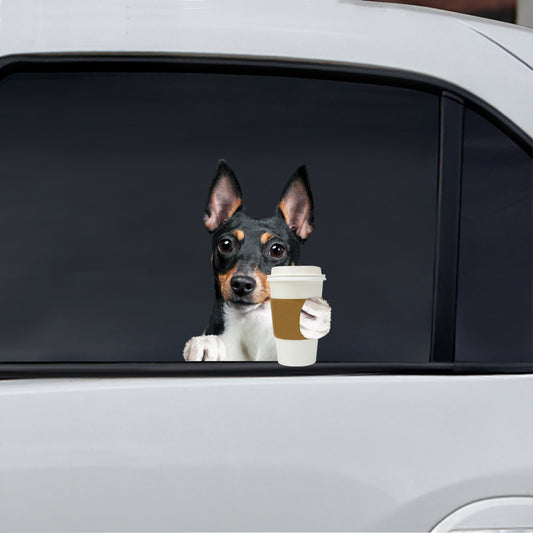 Guten Morgen – Toy Fox Terrier Auto-/Tür-/Kühlschrank-/Laptop-Aufkleber V1