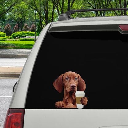 Bonjour - Vizsla Voiture / Porte / Réfrigérateur / Autocollant pour ordinateur portable V1