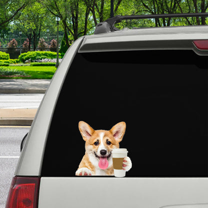 Guten Morgen – Welsh Corgi Auto/Tür/Kühlschrank/Laptop Aufkleber V2
