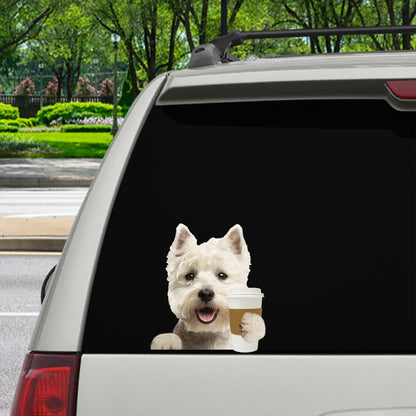 Guten Morgen – West Highland White Terrier Auto-/Tür-/Kühlschrank-/Laptop-Aufkleber V1