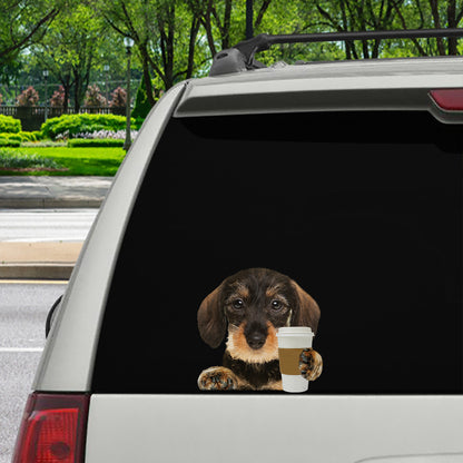 Good Morning - Wire Haired Dachshund Car/ Door/ Fridge/ Laptop Sticker V1