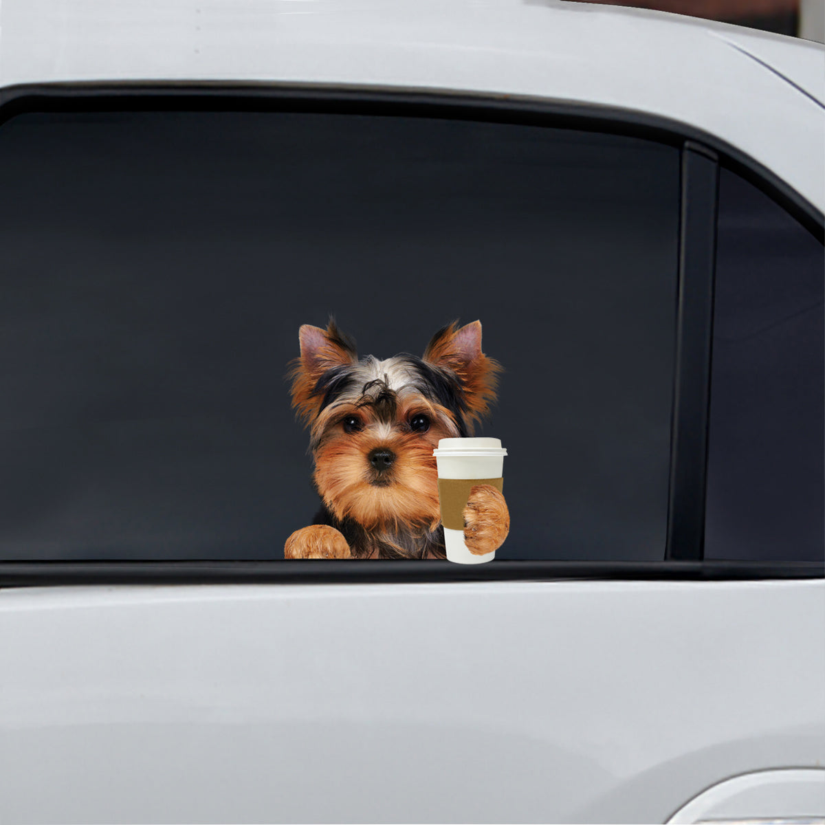 Good Morning - Yorkshire Terrier Car/ Door/ Fridge/ Laptop Sticker V1