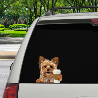 Good Morning - Yorkshire Terrier Car/ Door/ Fridge/ Laptop Sticker V2