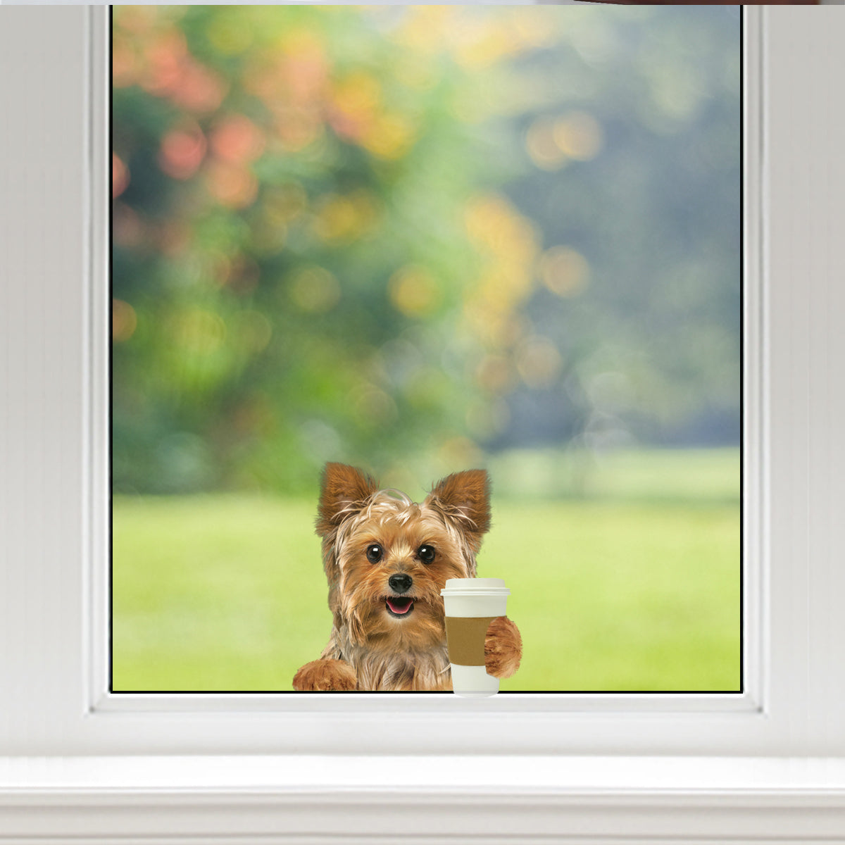 Guten Morgen – Yorkshire Terrier Auto-/Tür-/Kühlschrank-/Laptop-Aufkleber V2