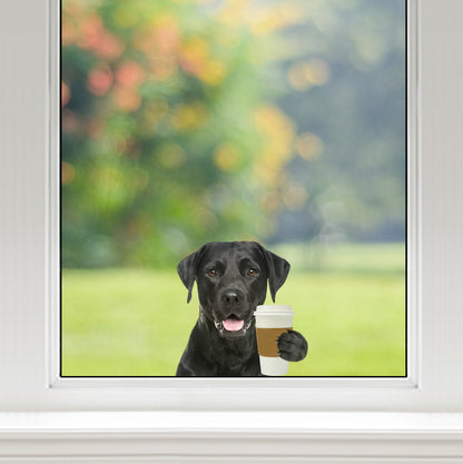 Good Morning - Labrador Car/ Door/ Fridge/ Laptop Sticker V3