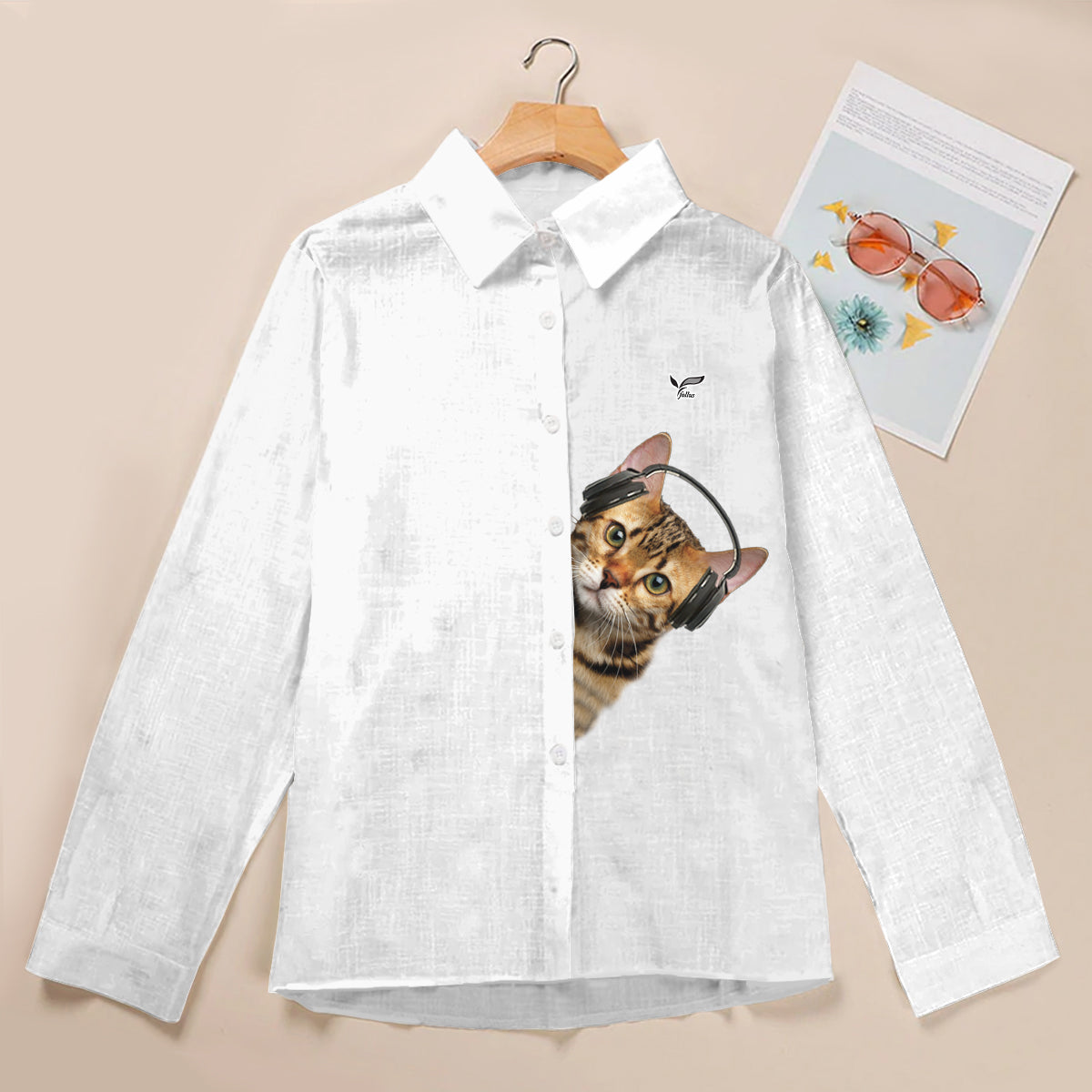 Great Music With Bengal Cat - Follus Women's Long-Sleeve Shirt V1