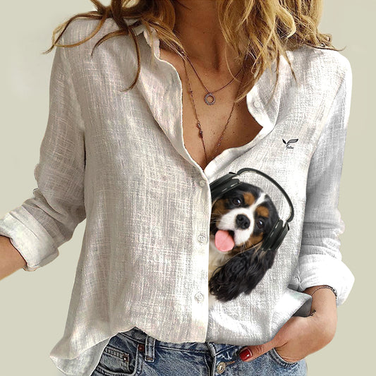 Great Music With Cavalier King Charles Spaniel - Women's Long-Sleeve Shirt V1