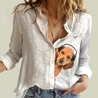 Great Music With Dachshund - Follus Women's Long-Sleeve Shirt V2