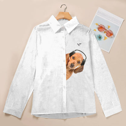 Great Music With Dachshund - Follus Women's Long-Sleeve Shirt V2