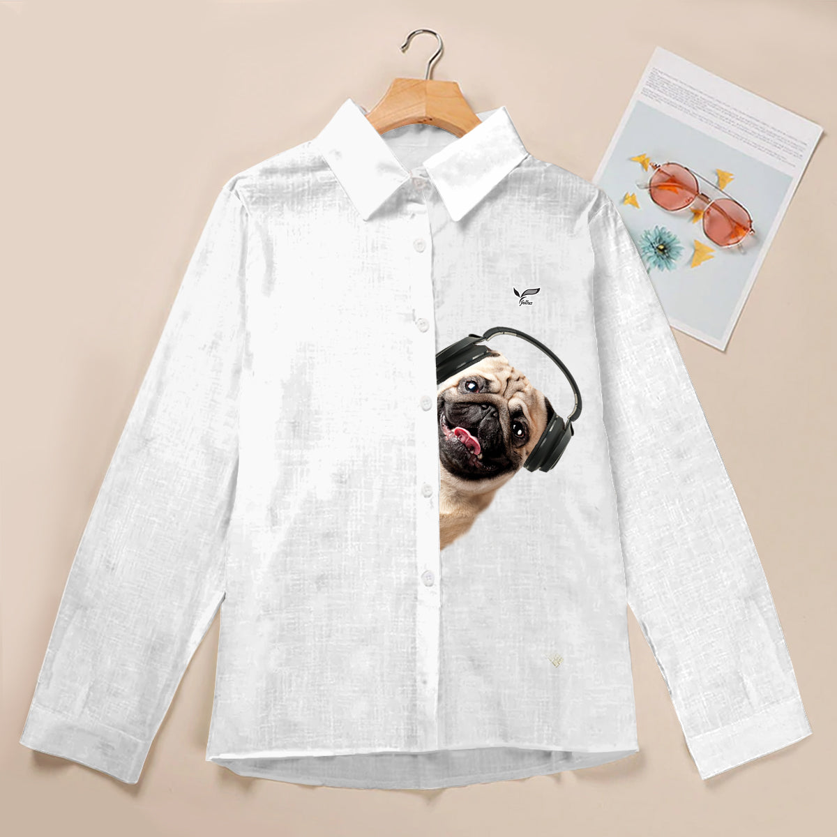 Great Music With Pug - Follus Women's Long-Sleeve Shirt V1