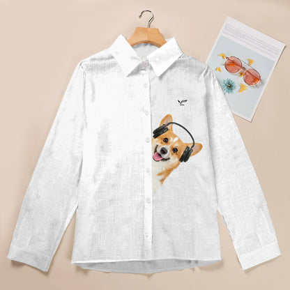 Tolle Musik mit walisischen Corgis – Follus Damen-Langarmshirt V1