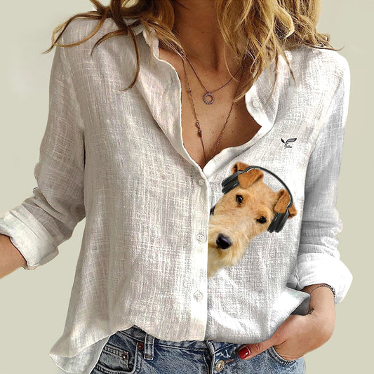 Great Music With Wire Fox Terrier - Chemise à manches longues pour femmes Follus V1