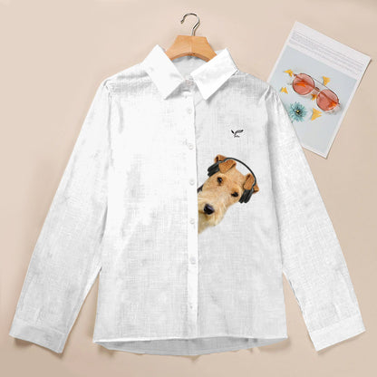 Great Music With Wire Fox Terrier - Follus Women's Long-Sleeve Shirt V1