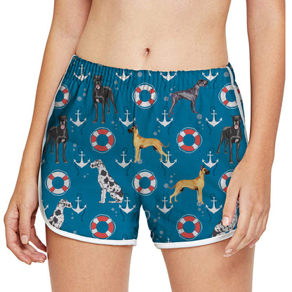 Deutsche Dogge - Bunte Damen-Laufshorts V2