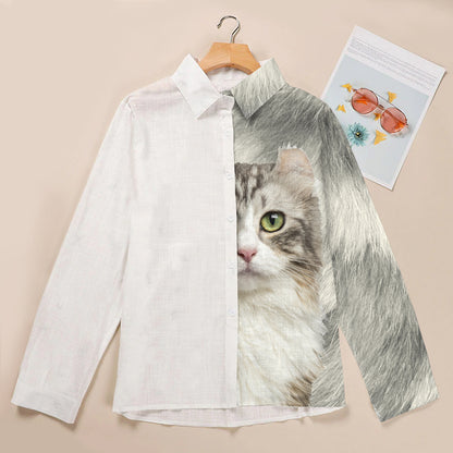 Half Angel Half American Curl Cat - Damen T-Shirt V1