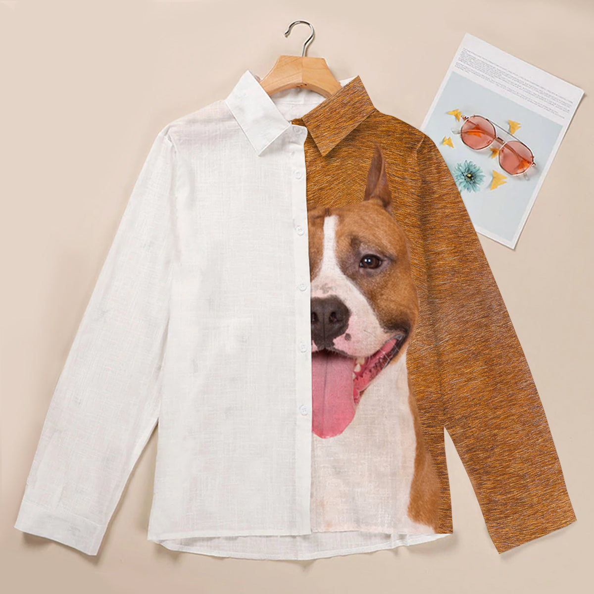 Half Angel Half American Staffordshire Terrier - Damen T-Shirt V1