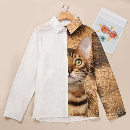 Half Angel Half Bengal Cat - Women Shirt V1