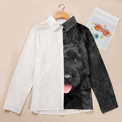 Half Angel Half Black Russian Terrier - Women Shirt V1