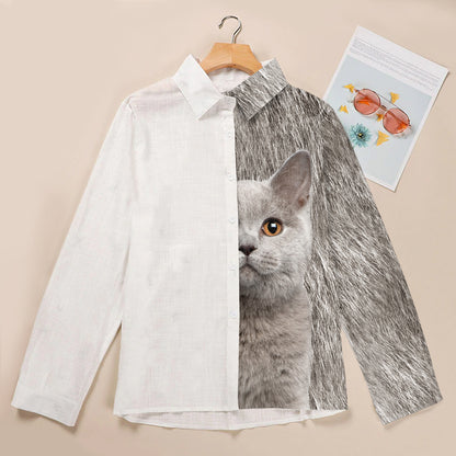 Half Angel Half British Shorthair Cat - Women Shirt V1