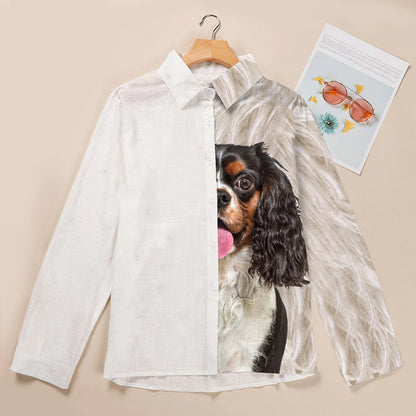 Moitié Ange Moitié Cavalier King Charles Spaniel - Chemise Femme V2