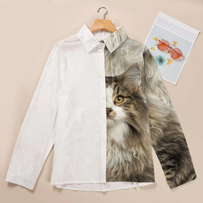 Half Angel Half Norwegian Forest Cat - Women Shirt V1