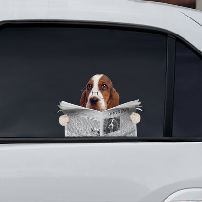 Haben Sie heute die Nachrichten gelesen – Basset Hound Auto-/Tür-/Kühlschrank-/Laptop-Aufkleber V1