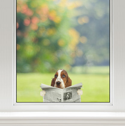 Have You Read The News Today - Basset Hound Car/ Door/ Fridge/ Laptop Sticker V1