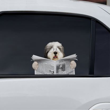 Avez-vous lu les nouvelles aujourd'hui - Autocollant de voiture/porte/réfrigérateur/ordinateur portable Bearded Collie V1