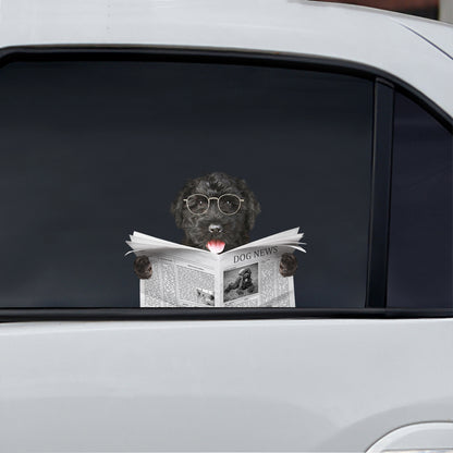 Haben Sie heute die Nachrichten gelesen? - Schwarzer Russischer Terrier-Aufkleber für Auto/Tür/Kühlschrank/Laptop V1