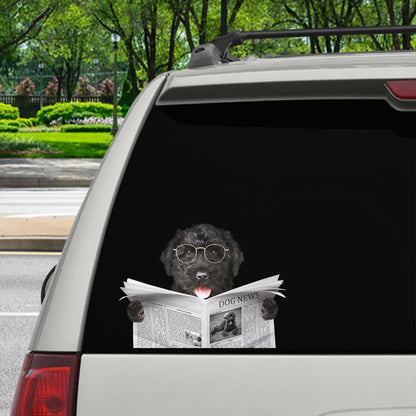 Avez-vous lu les nouvelles aujourd'hui - Autocollant de voiture/porte/réfrigérateur/ordinateur portable Black Russian Terrier V1