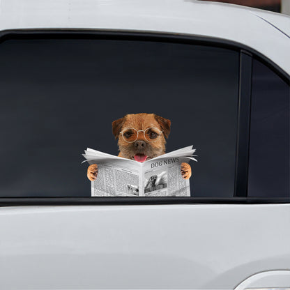 Haben Sie die Nachrichten heute gelesen – Border Terrier Auto-/Tür-/Kühlschrank-/Laptop-Aufkleber V1