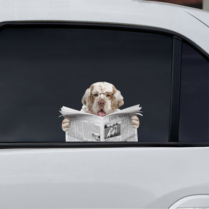 Avez-vous lu les nouvelles aujourd'hui - Autocollant de voiture/porte/réfrigérateur/ordinateur portable Clumber Spaniel V1