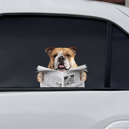Haben Sie heute die Nachrichten gelesen? Aufkleber „Englische Bulldogge“ für Auto/Tür/Kühlschrank/Laptop V1