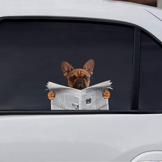 Avez-vous lu les nouvelles aujourd'hui - Autocollant bouledogue français pour voiture/porte/réfrigérateur/ordinateur portable V1