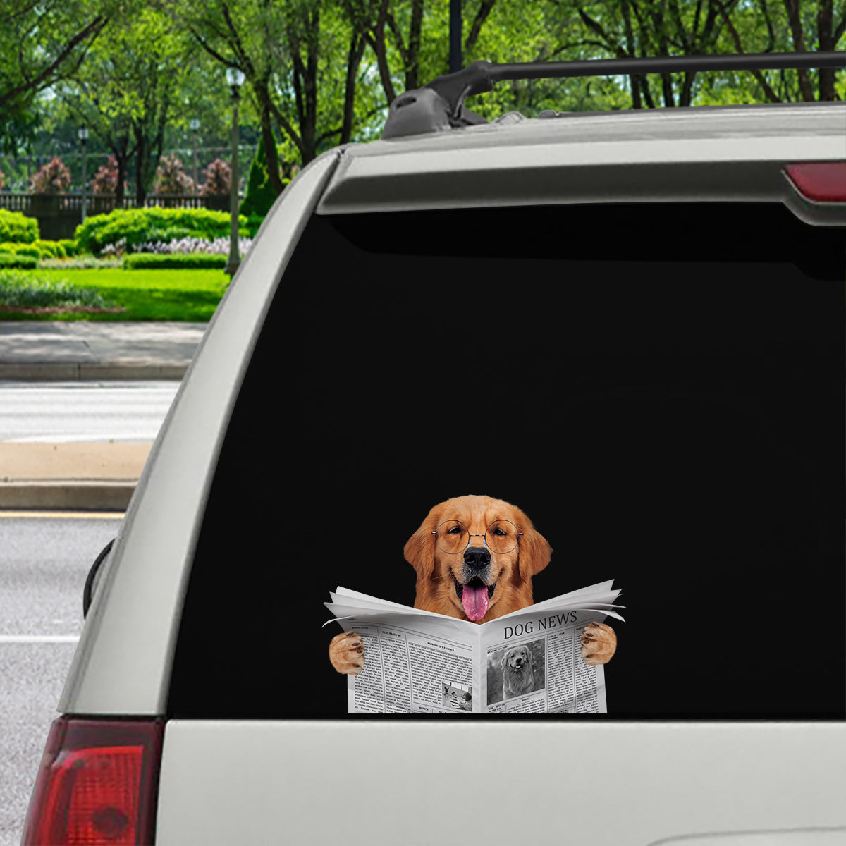 Avez-vous lu les nouvelles aujourd'hui - Autocollant de voiture/porte/réfrigérateur/ordinateur portable Golden Retriever V1
