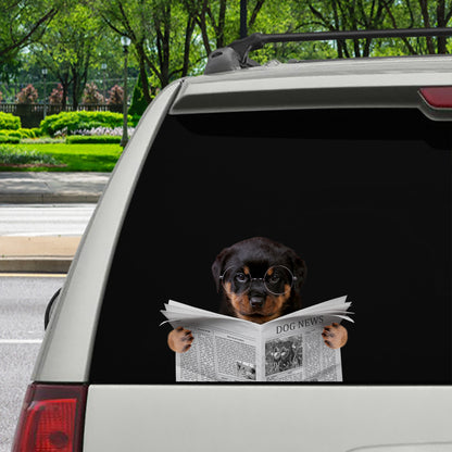Haben Sie die Nachrichten heute gelesen? Rottweiler Auto-/Tür-/Kühlschrank-/Laptop-Aufkleber V1