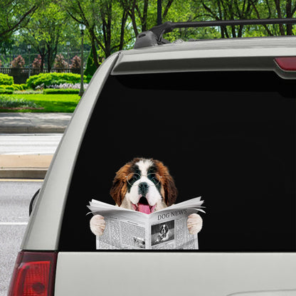 Have You Read The News Today - St. Bernard Car/ Door/ Fridge/ Laptop Sticker V1