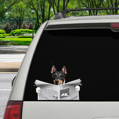 Avez-vous lu les nouvelles aujourd'hui - Autocollant Toy Fox Terrier pour voiture/porte/réfrigérateur/ordinateur portable V1