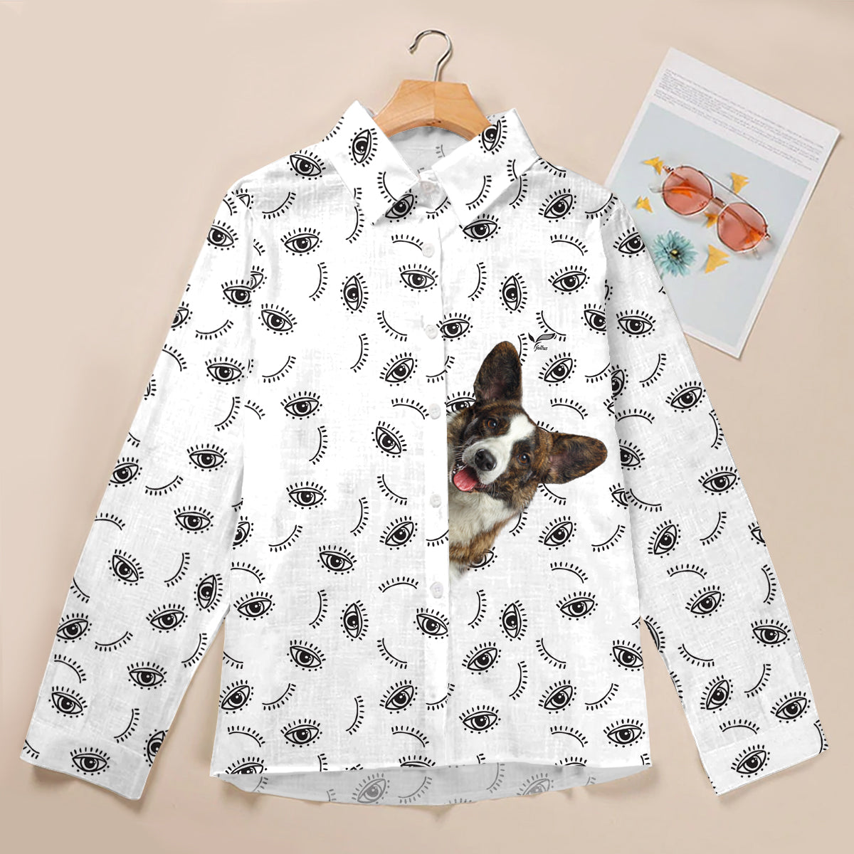 Hallo, kannst du meinen walisischen Corgi sehen? - Follus Damen-Langarmshirt
