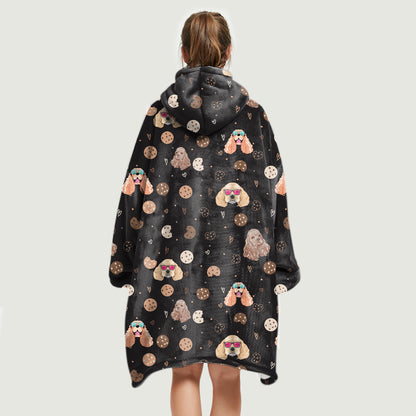 Hello Winter - American Cocker Spaniel Fleece Blanket Hoodie V1