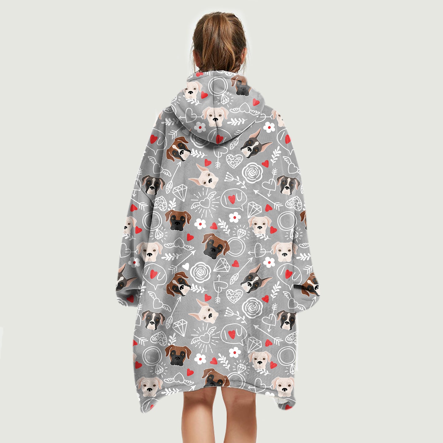 Hello Winter - Boxer Fleece Blanket Hoodie V2