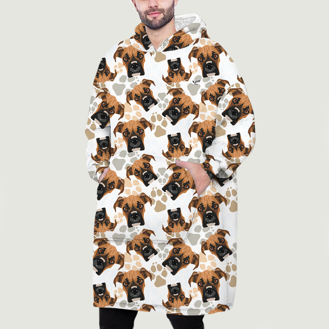 Hello Winter - Boxer Fleece Blanket Hoodie V3