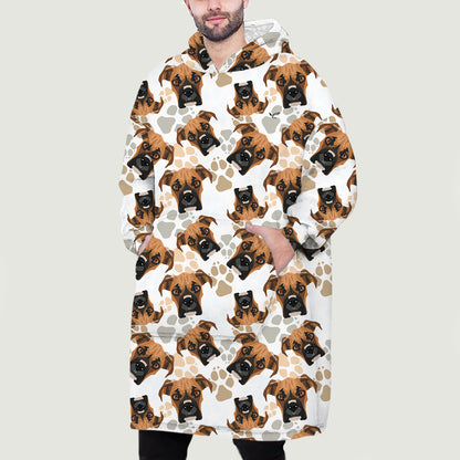 Hello Winter - Boxer Fleece Blanket Hoodie V3