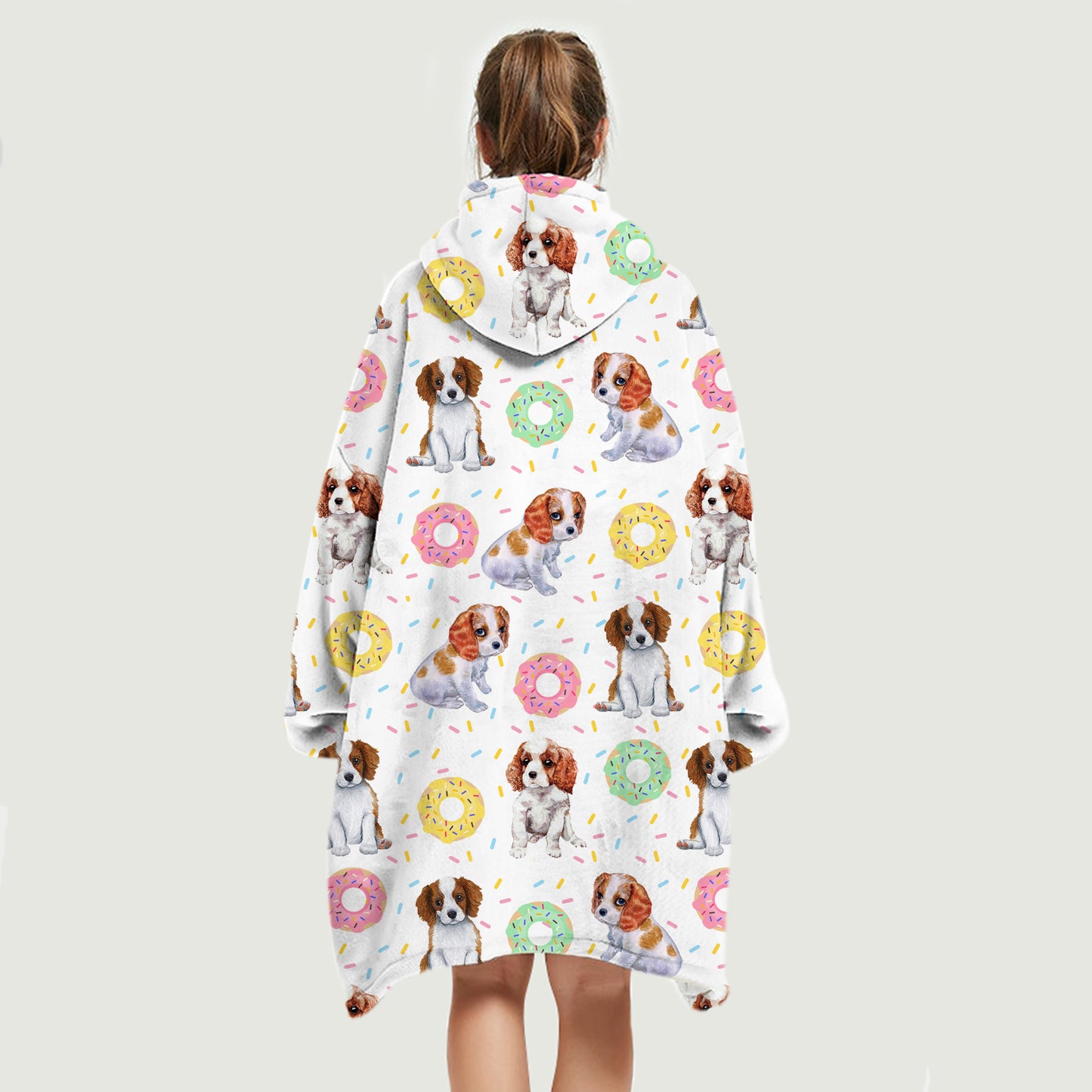 I Love Donuts - Cavalier Fleece Blanket Hoodie