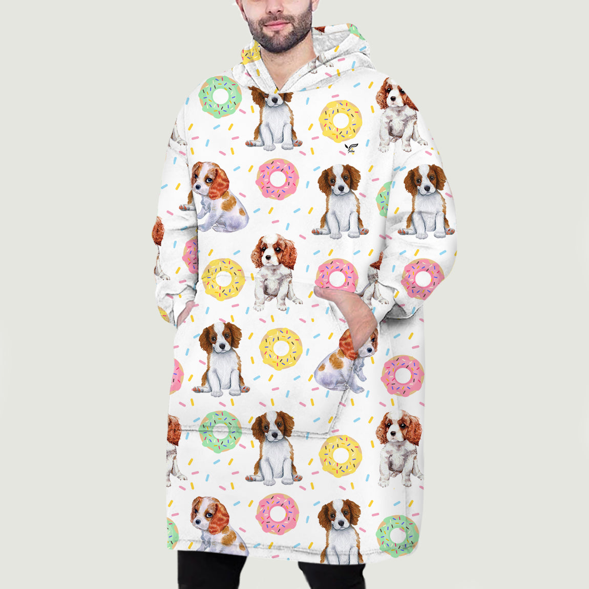 I Love Donuts - Cavalier Fleece Blanket Hoodie