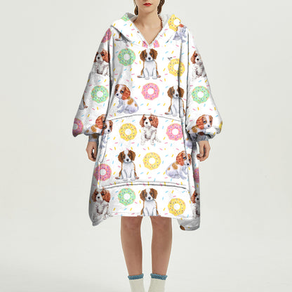 I Love Donuts - Cavalier Fleece Blanket Hoodie