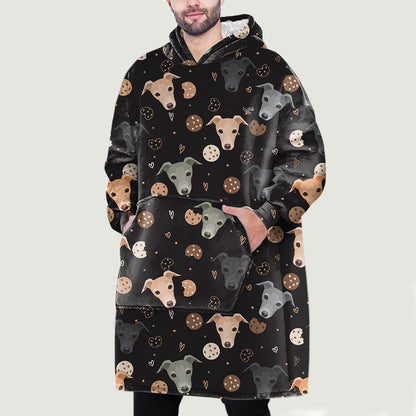 Hello Winter - Greyhound Fleece Blanket Hoodie V1