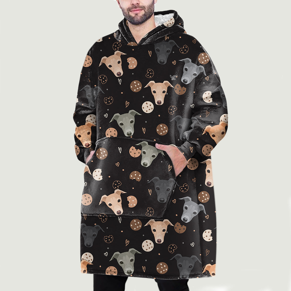 Hallo Winter – Greyhound Fleece Decke Hoodie V1