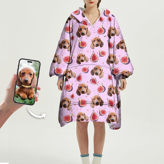 I Love Figs - Personalized Blanket Hoodie With Your Pet's Photo